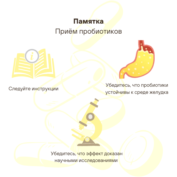 Памятка Приём пробиотиков